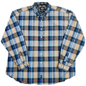 DOCKERS Indigo Vintage Plaid Button-Up Shirt
